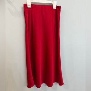 Red Satin Maxi Skirt - H&M NWT XS - Elegant, Minimal